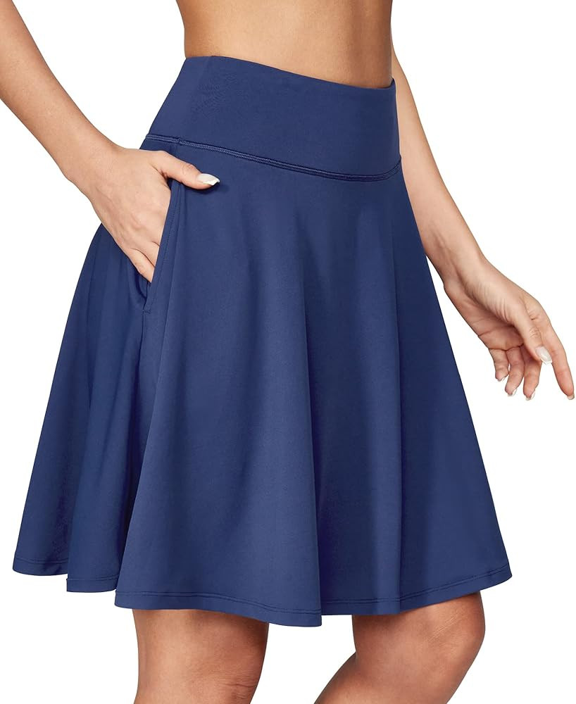 IUGA 20" Knee Length Skorts Skirts for Women with Pockets Tennis Skirt High Waisted Golf Skirts f... | Amazon (US)