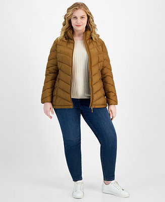 Plus Size Packable Hooded Puffer Coat, Created for Macy's | Macy's