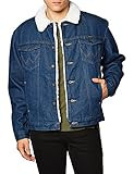 Wrangler mens Western Style Lined denim jackets, Denim/Sherpa, Small US | Amazon (US)
