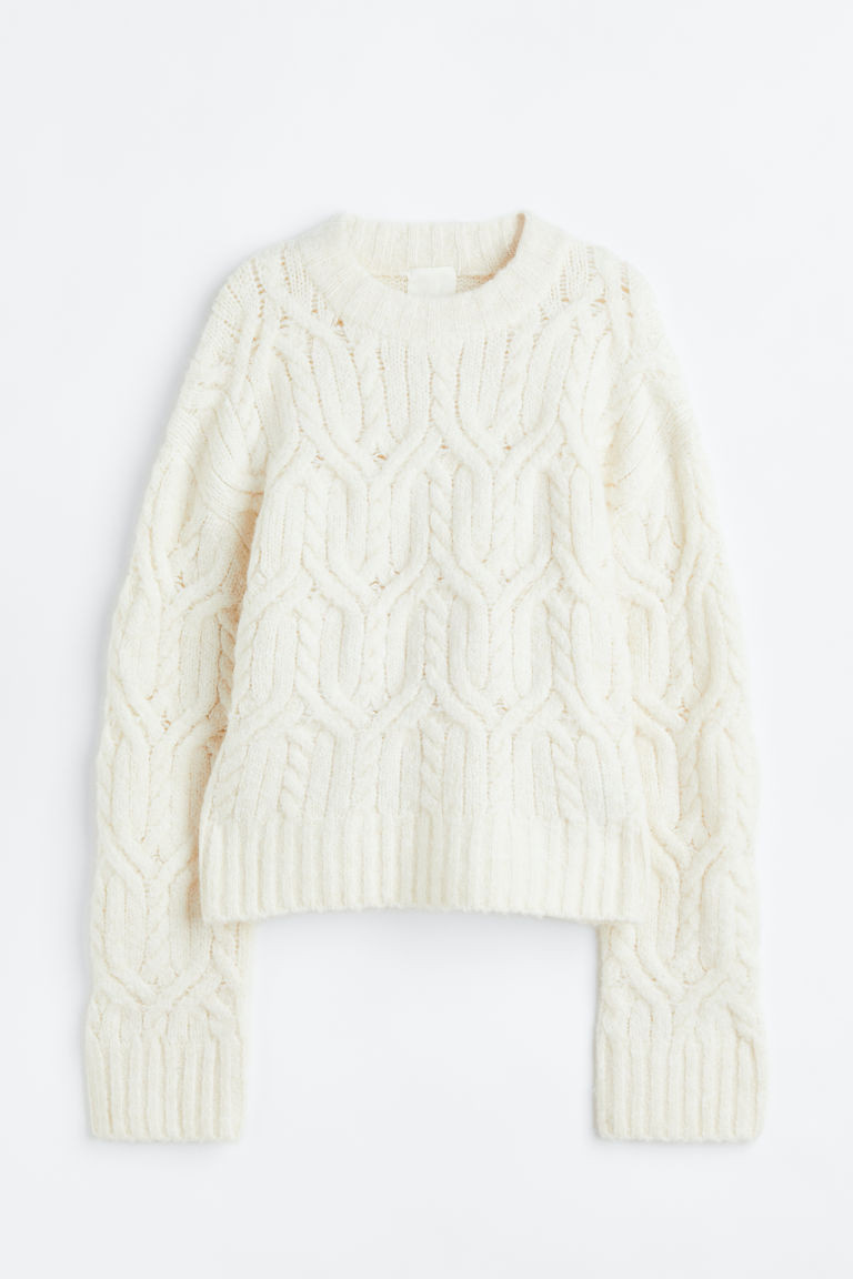 H & M - Cable-knit Sweater - White | H&M (US + CA)