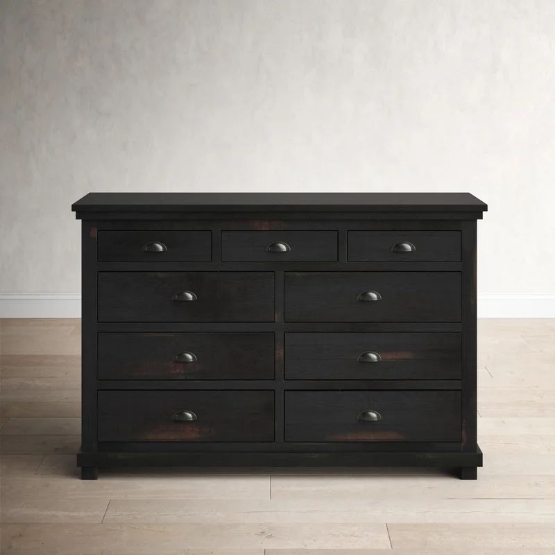 Lockridge 9 Drawer 64'' W Solid Wood Double Dresser | Wayfair North America