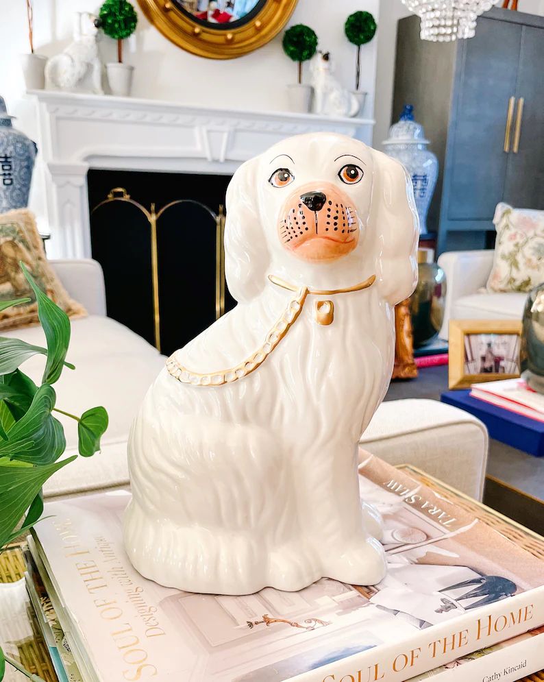 Single Staffordshire Style Mantle Dog, 10 Spaniel Dog Figurine - Etsy | Etsy (US)