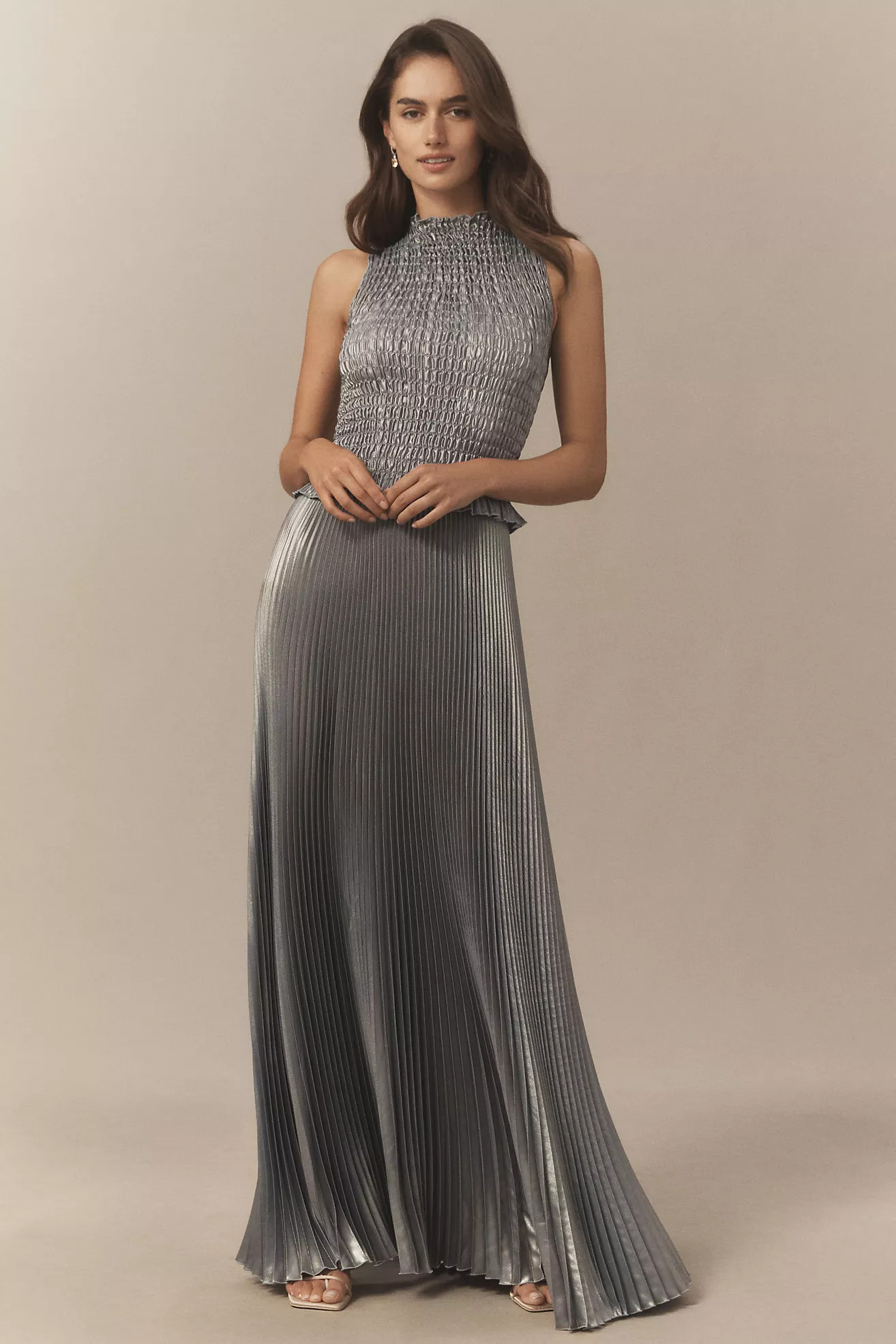L'IDÉE Bowery Liquid Shimmer Strapless Gown | Anthropologie (US)