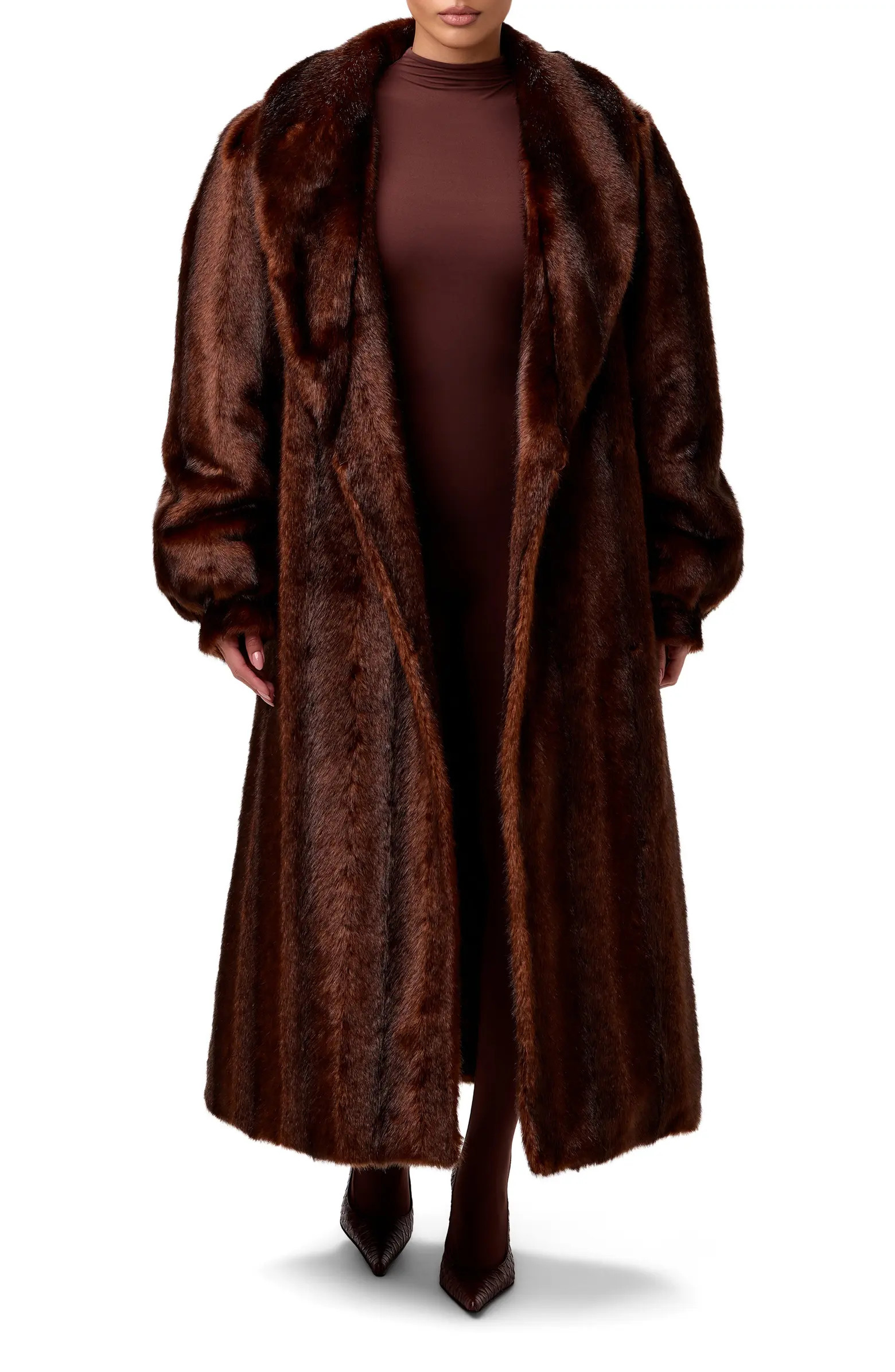 Longline Faux Fur Coat | Nordstrom