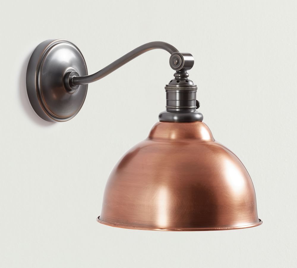 Curved Arm Metal Bell Sconce | Pottery Barn (US)