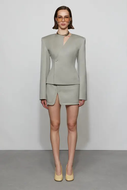 Et Ochs Smith Suiting Skirt in Dove at Nordstrom, Size 12 | Nordstrom