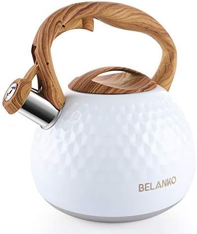 Tea Kettle, 2.7 Quart BELANKO Teapot Whistling Kettle with Wood Pattern Handle Loud Whistle, Food... | Amazon (US)