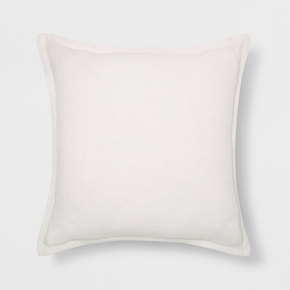 Washed Cotton/Linen Square Throw Pillow White - Threshold | Target