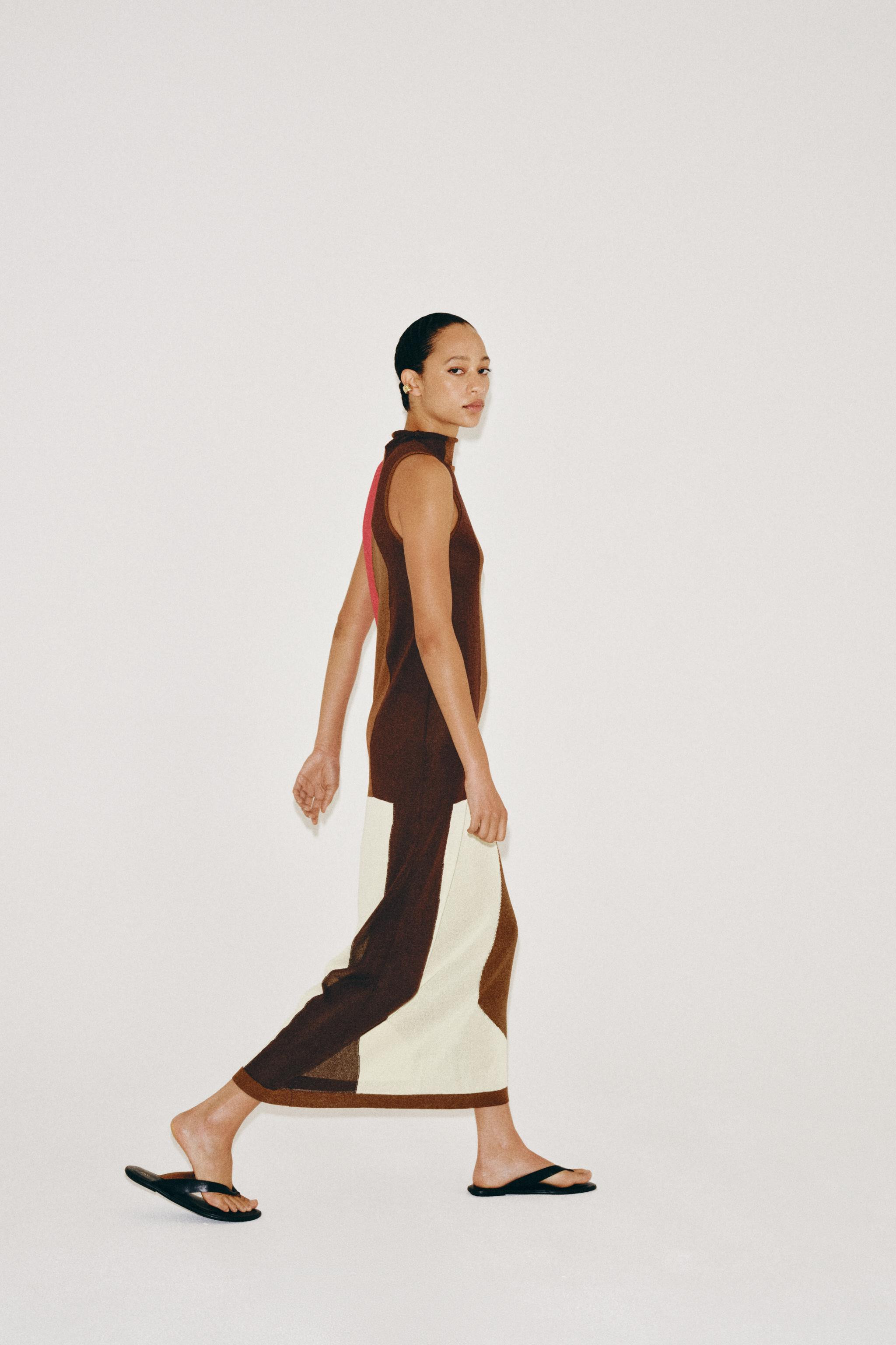 COLOR BLOCK KNIT DRESS | Zara US