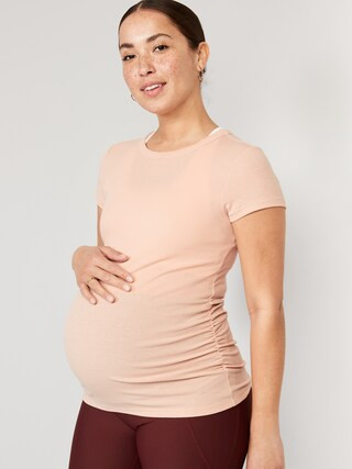 Maternity UltraLite All-Day Rib-Knit Cutout T-Shirt | Old Navy (US)
