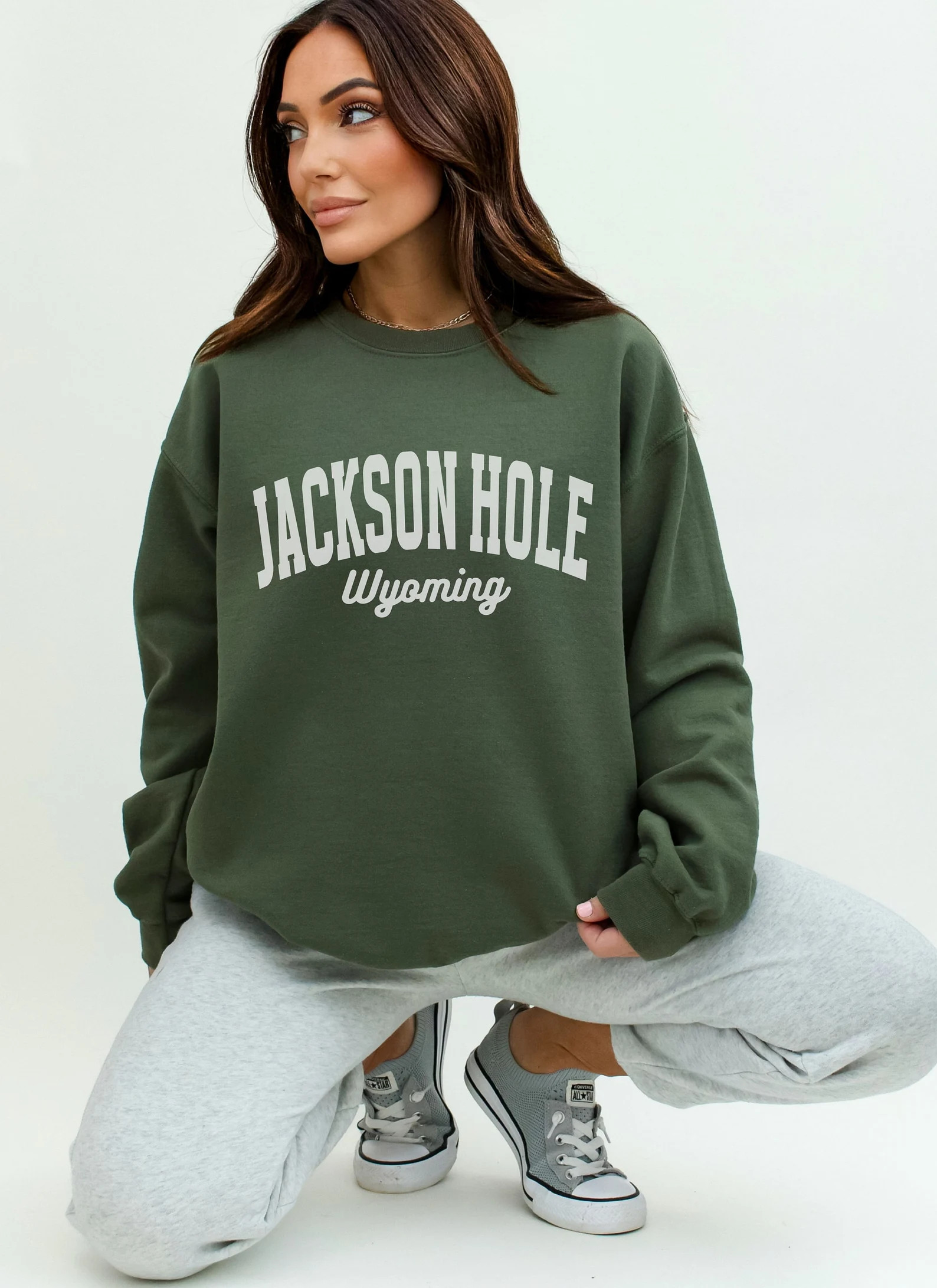 Jackson Hole Sweatshirt, Jackson Hole Wyoming Crewneck, Winter Vacation Sweatshirt, Oversized Tre... | Etsy (US)