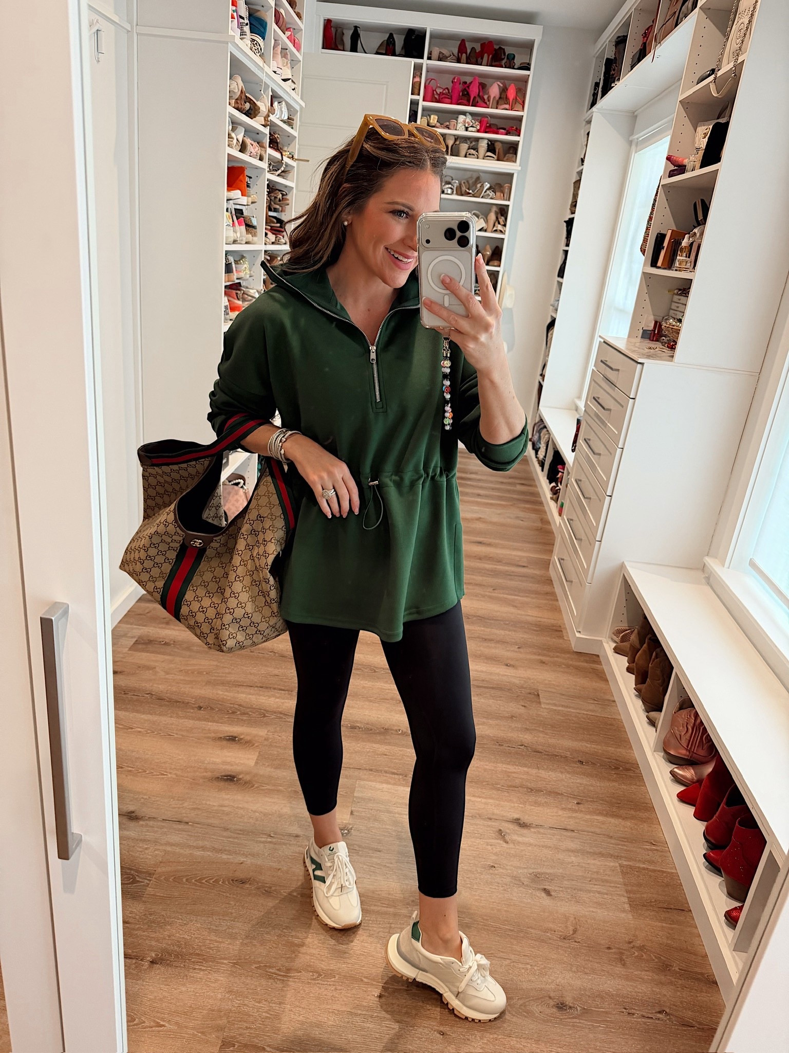 Cold and rainy casual ootd! In a medium drawstring waist sweatshirt, small leggings, sneakers and sunglasses- fits tts.

#LTKFindsUnder50 #LTKSeasonal #LTKootd