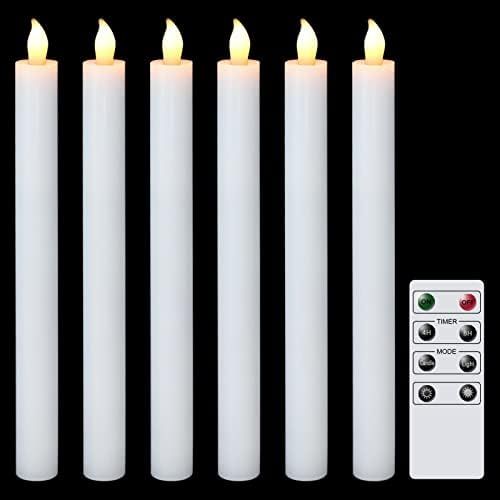 DRomance Flickering Flameless LED Taper Candles Battery Operated with Remote and Timer, Real Wax ... | Amazon (US)