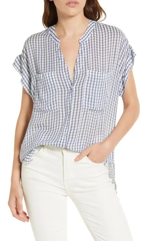 Rails Women's Mel Patch Pocket Gingham Button-Up Shirt in Navy Gingham at Nordstrom, Size X-Large | Nordstrom