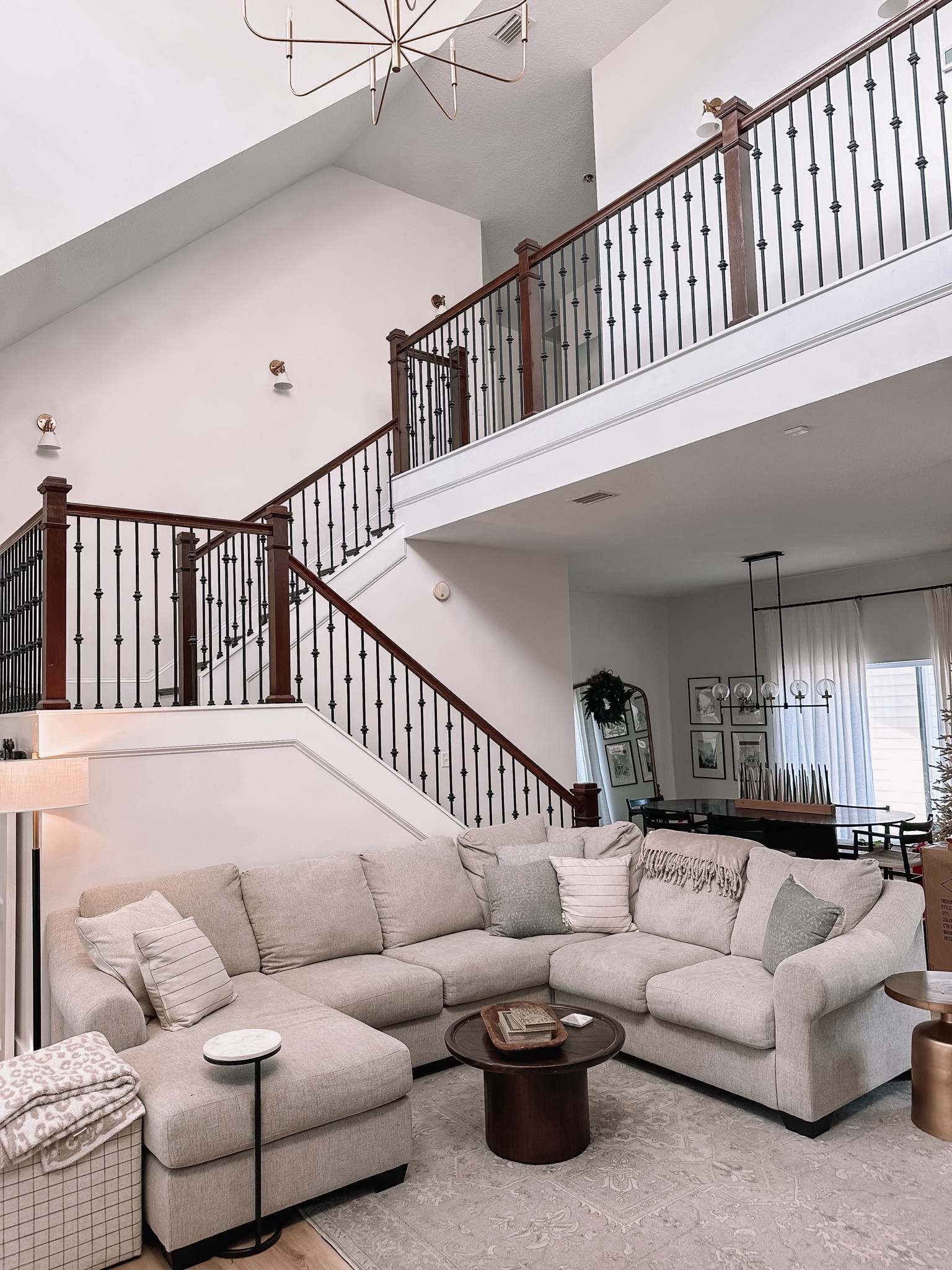 Living room details / sectional / coffee table / chandelier 

#LTKSeasonal #LTKCyberWeek #LTKhome