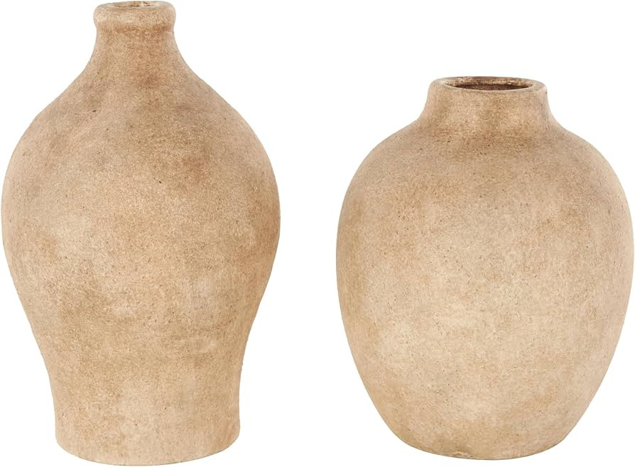 Deco 79 Ceramic Vase Antique Style Textured, Set of 2 8", 10" H, Copper | Amazon (US)