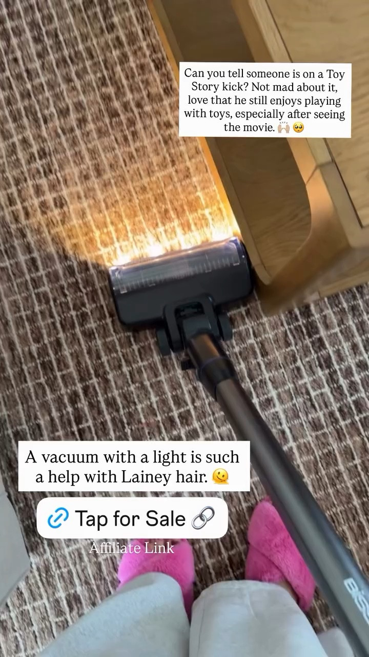 Affiliate Link A vacuum with a light is such a help with Lainey hair. 🫠 Can you tell someone is on a Toy Story kick? Not mad about it, love that he still enjoys playing with toys, especially after seeing the movie. 🙌🏼 🥺