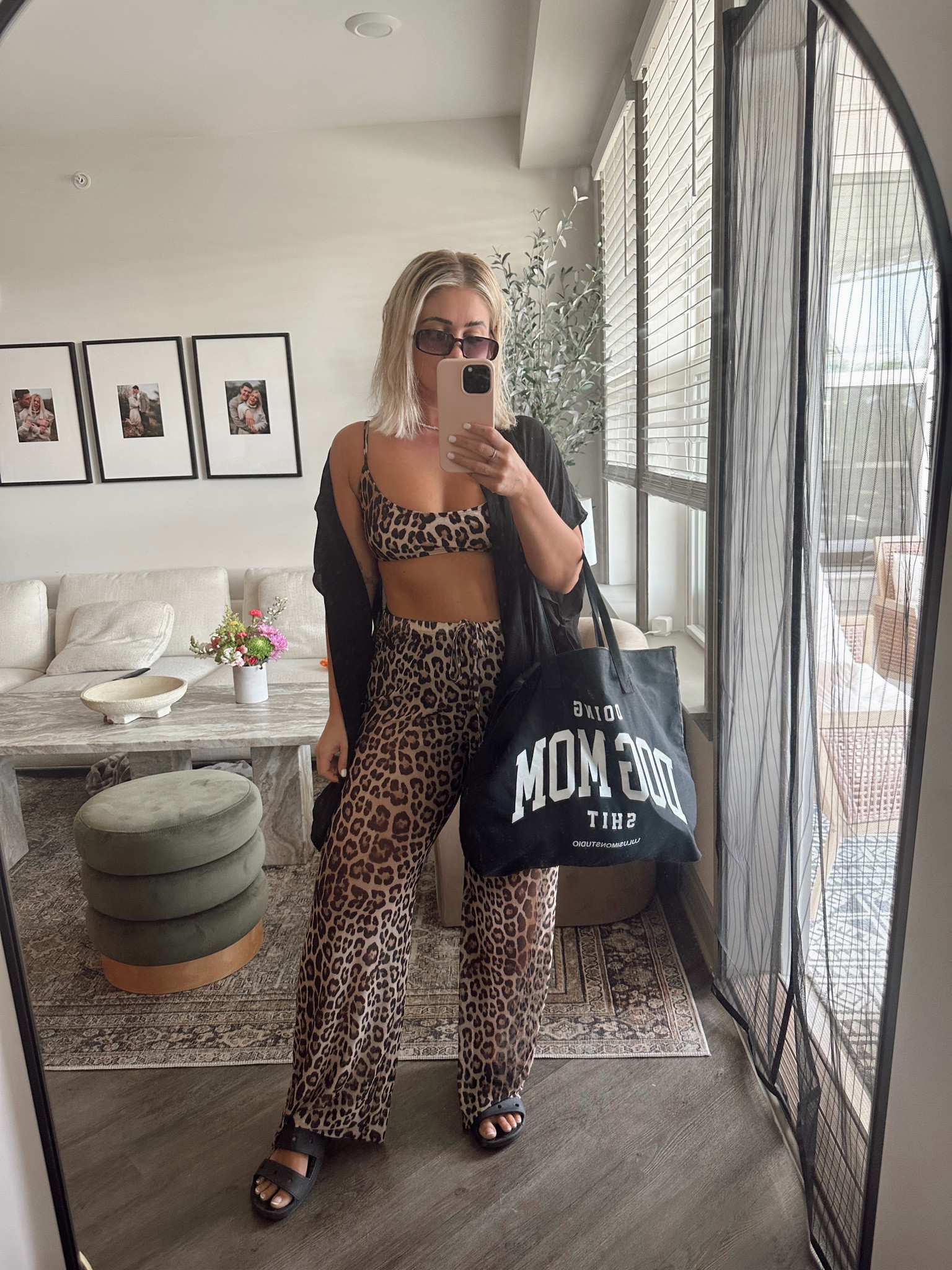 Swim top // 3 
Bottoms // large 
Swim pants // 4 & trimmed the length off 

Black cover up top is old from Kohls