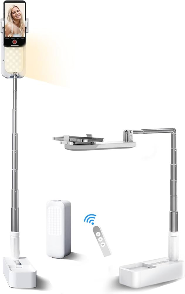 Woumlaiy Selfie Stand with 360° Rotates Phone Holder, Foldable/Rechargeable/Wireless/Overhead Re... | Amazon (US)