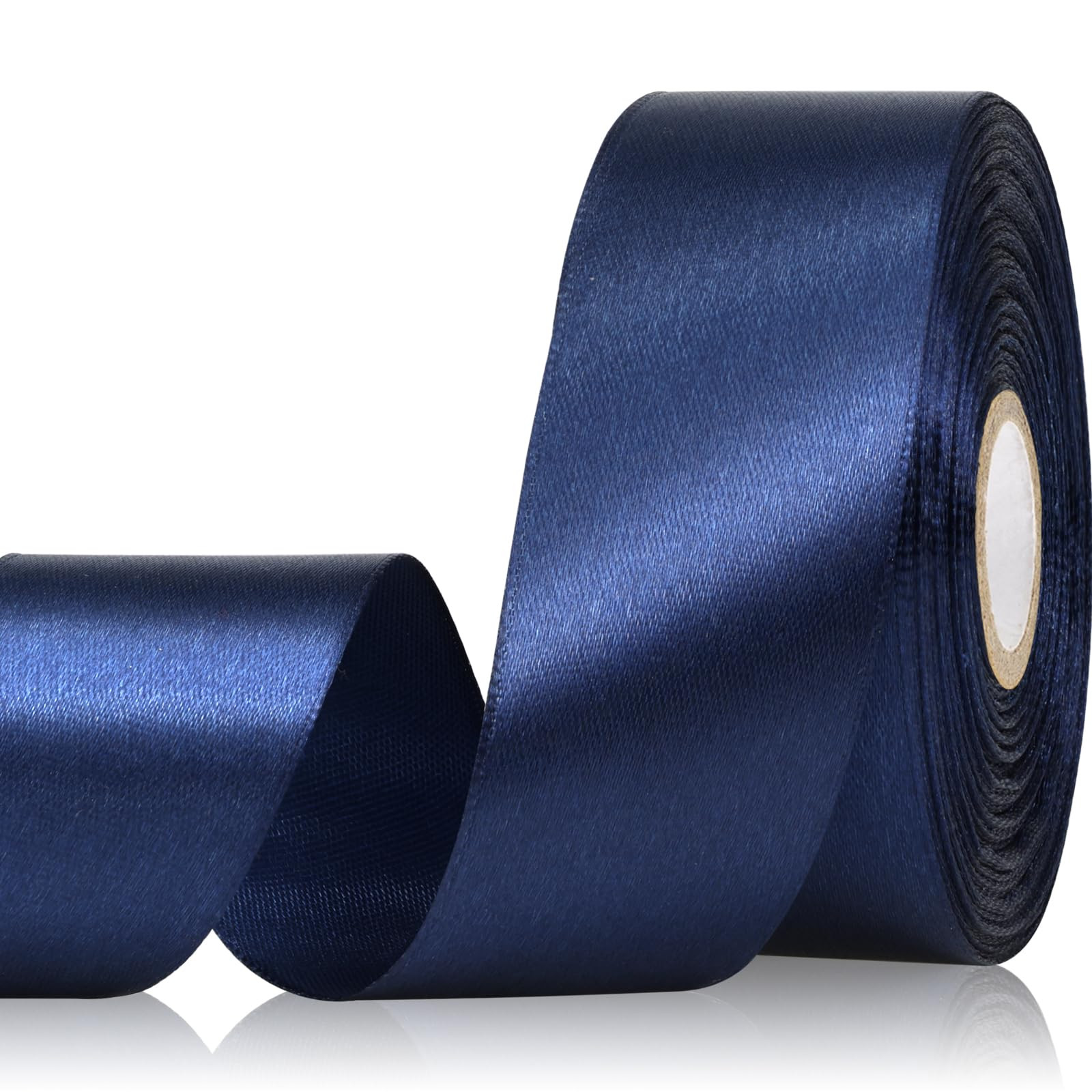 Navy Blue Ribbon 1-1/2 Inch 30 Yards Single Face Dark Blue Satin Ribbon for Bouquet Accessories G... | Amazon (US)