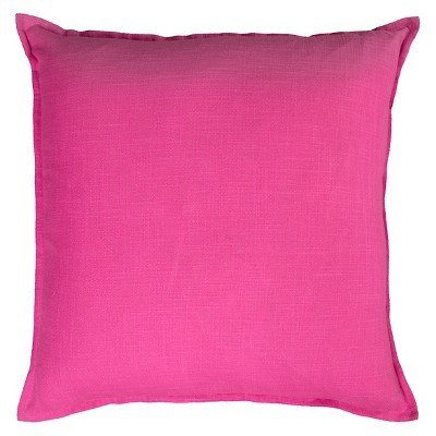 20"x20" Oversize Solid Square Throw Pillow Hot Pink - Rizzy Home: Cotton Canvas, Indoor, Zipper Closure, Scandinavian Style | Target