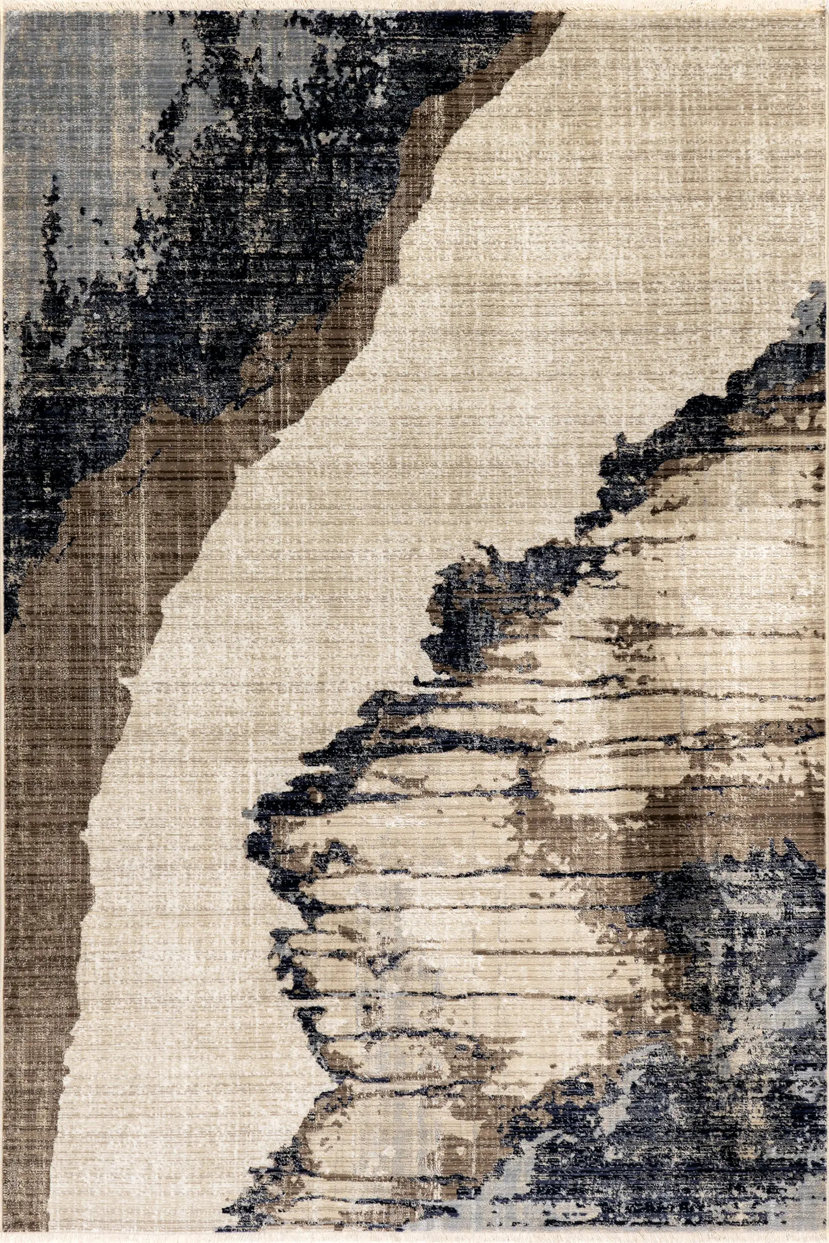 Makalu Abstract Rug | Light Brown | Rugs USA