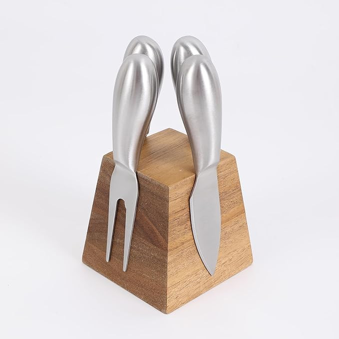 olelo Cheese Knife Set, 4 Small Cheese Knives with Stainless Steel handle & Magnetic Stand, Stain... | Amazon (US)