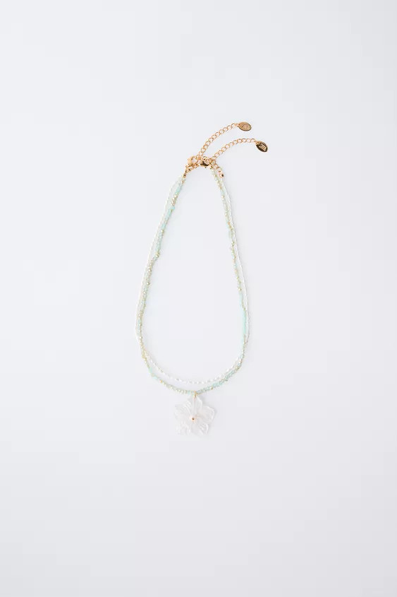 FLOWER BEAD NECKLACE | Zara US