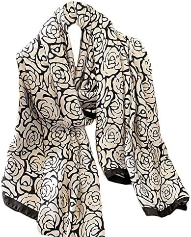 Aufeel Fashion Scarves 100% Satin Silk Scarf Long Lightweight Sunscreen Shawls Wraps for Women Ha... | Amazon (US)
