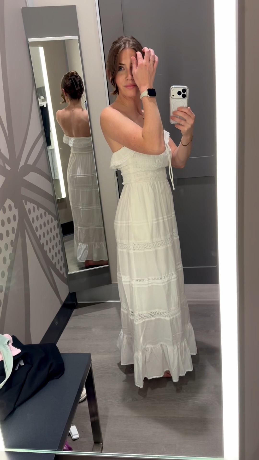 | white lace dress | cotton maxi dress | vacation outfit ideas | beach outfit ideas | bump dress | strapless white dress | bridal shower casual dress |

#LTKootd #LTKBump #LTKWedding