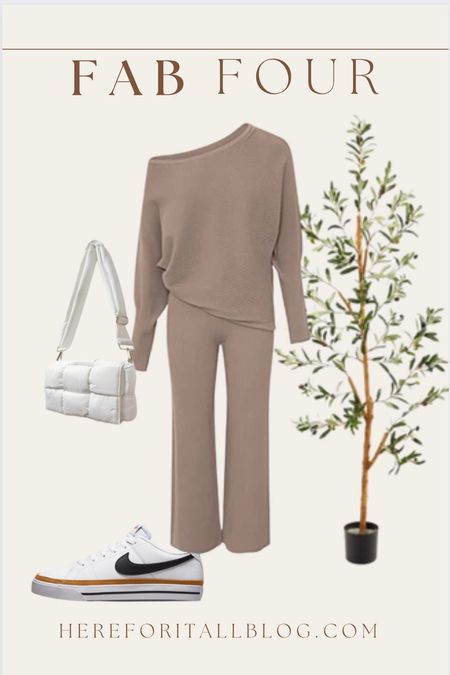 Shopping for an olive tree online today
-Amazon lounge set
-olive tree
-puffy bag
-classic Nike sneakers

#LTKFind #LTKitbag #LTKhome