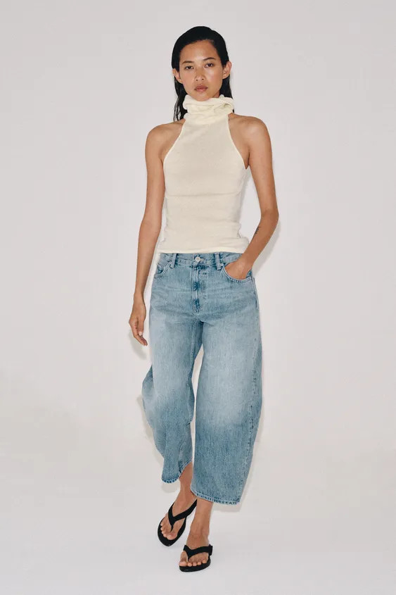 JEANS ZW COLLECTION BALLOON MITTELHOHE BUND | Zara DE