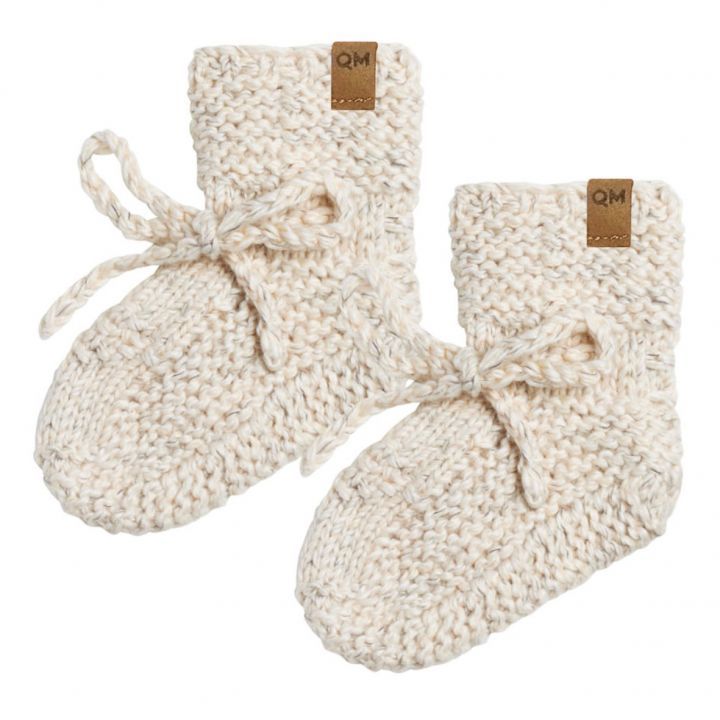 Organic Cotton Knitted Slippers | Ecru | Smallable