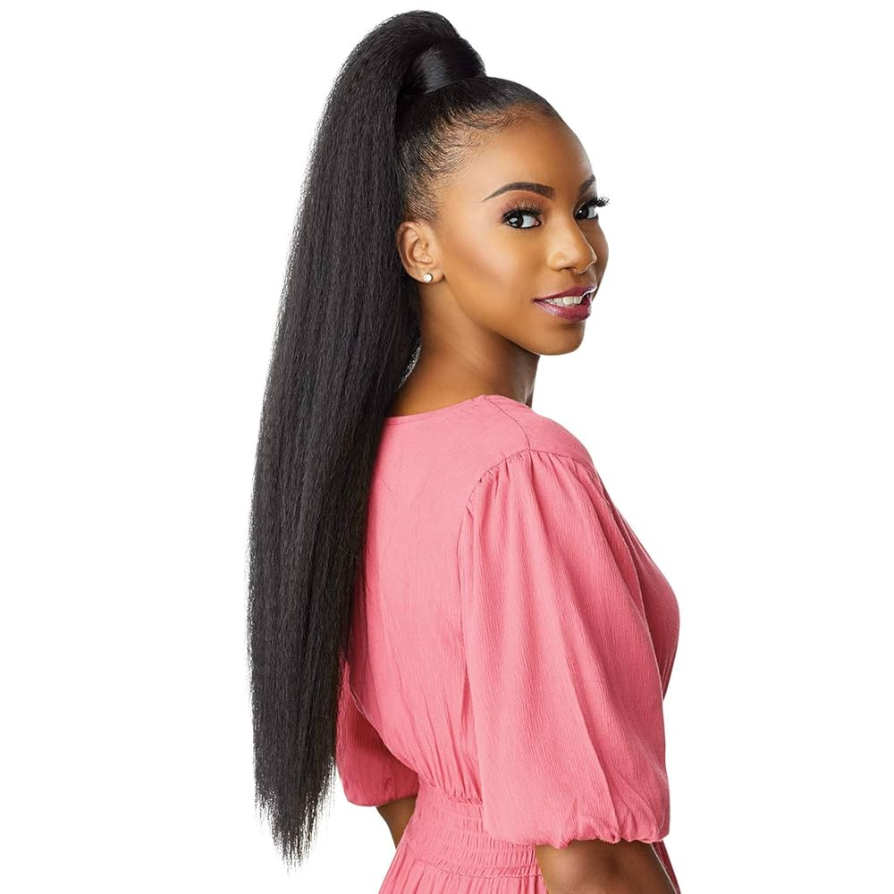 Sensationnel Synthetic Ponytail Instant Pony Wrap KINKY STRAIGHT 30" (1B) | Amazon (US)