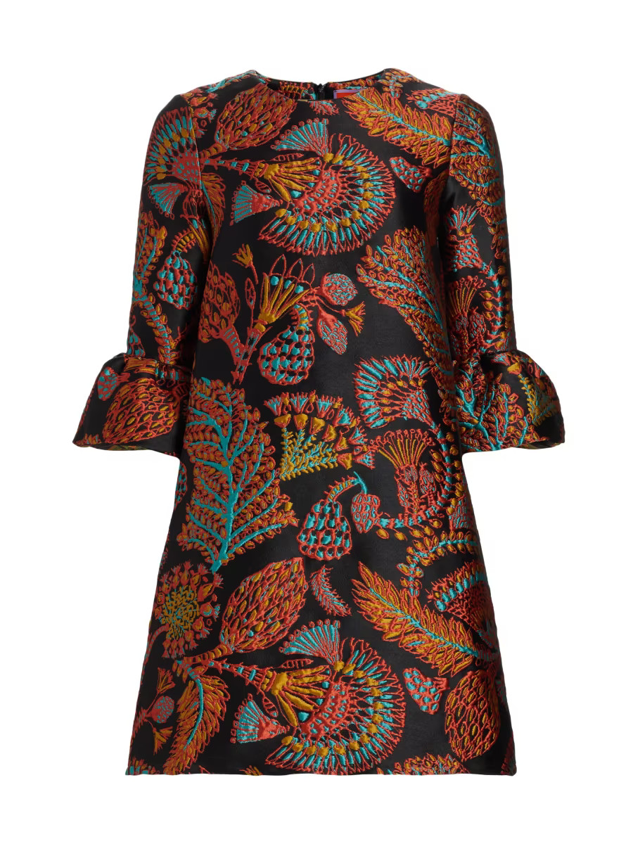 Tropical Embroidered Shift Dress | Saks Fifth Avenue