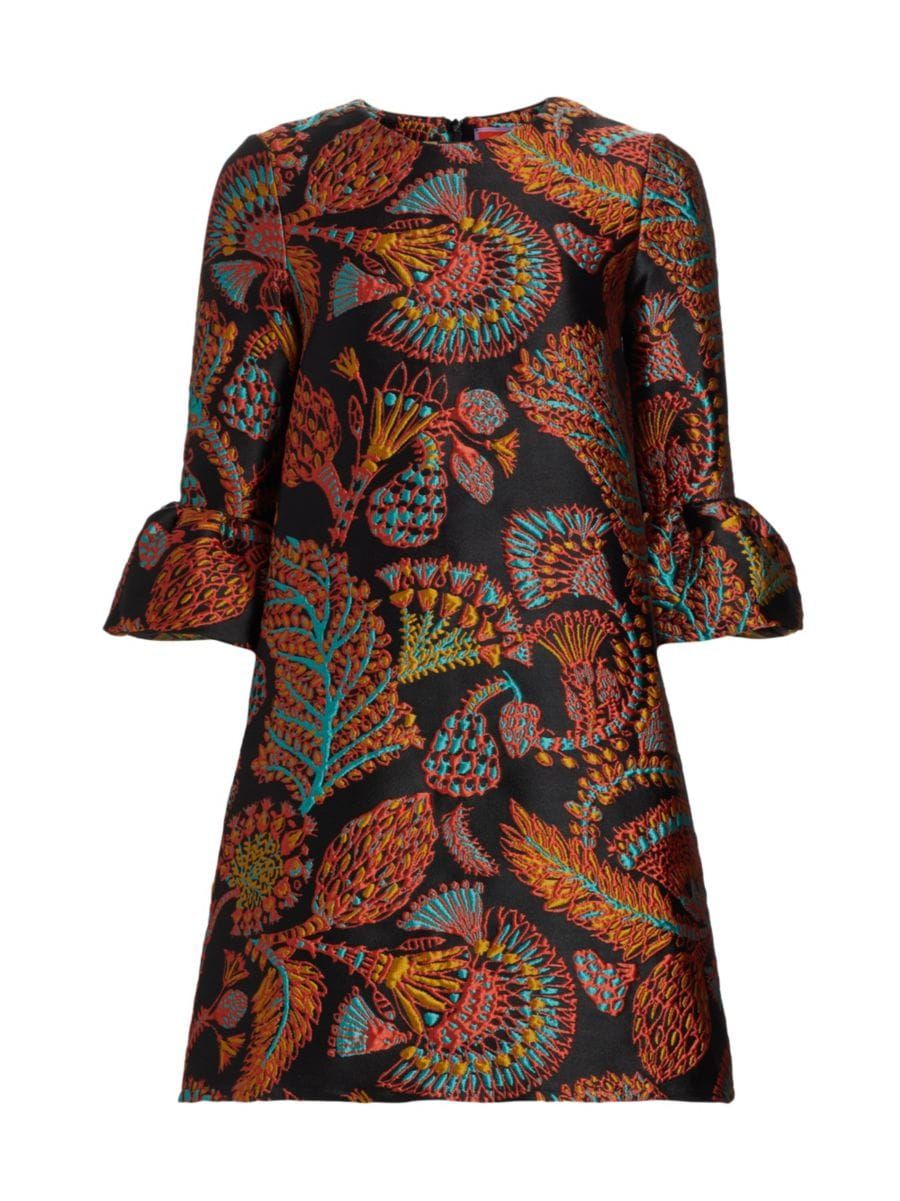 Tropical Embroidered Shift Dress | Saks Fifth Avenue