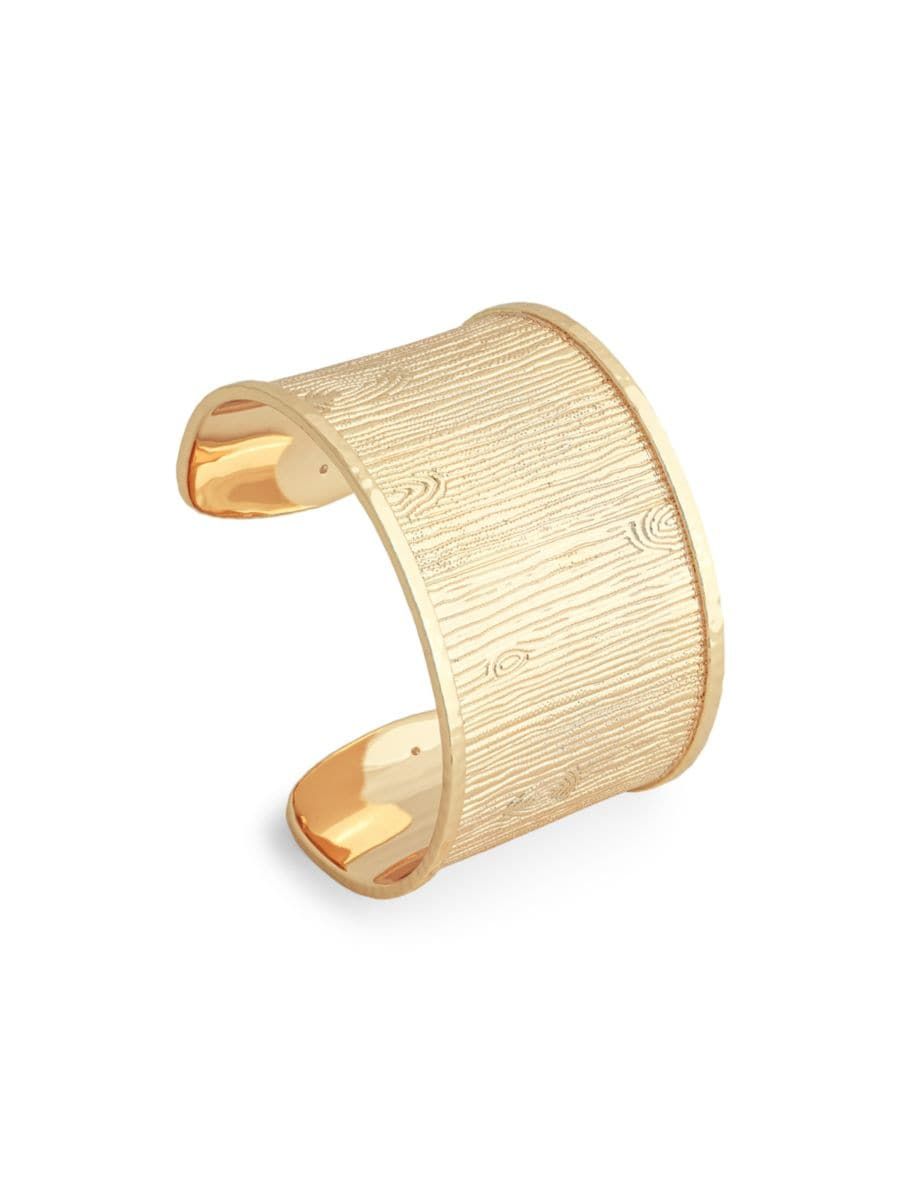 Enchanted Forest 18K-Gold-Plated Bark Cuff | Saks Fifth Avenue