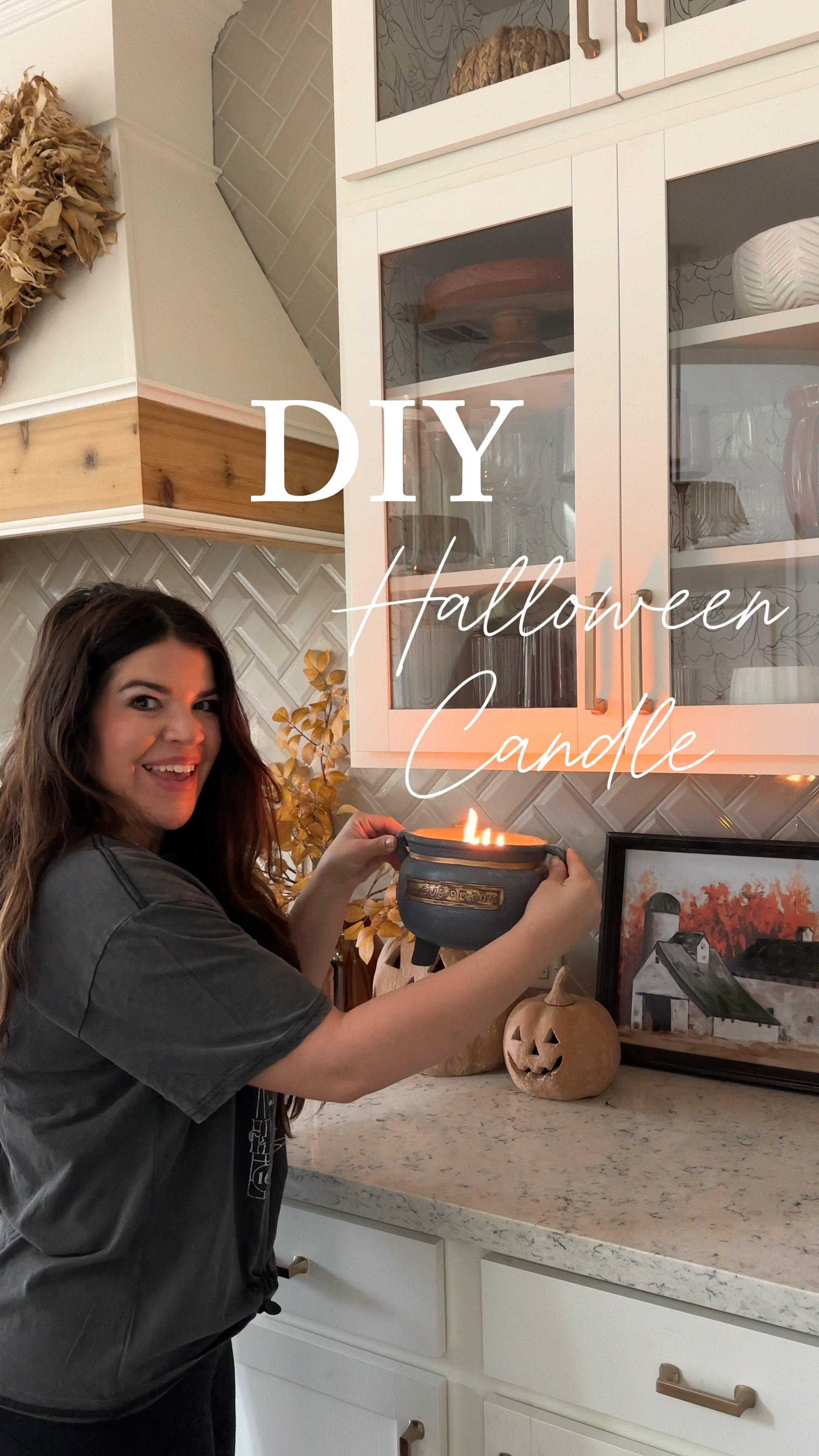 The best diy ever. Linked all including the pumpkins #halloween #cauldron #kitchendecor 

#LTKSeasonal #LTKVideo #LTKHome