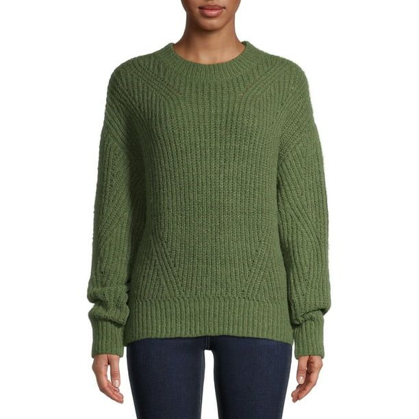 Time and Tru Women's Pointelle Sweater with Lurex | Walmart (US)