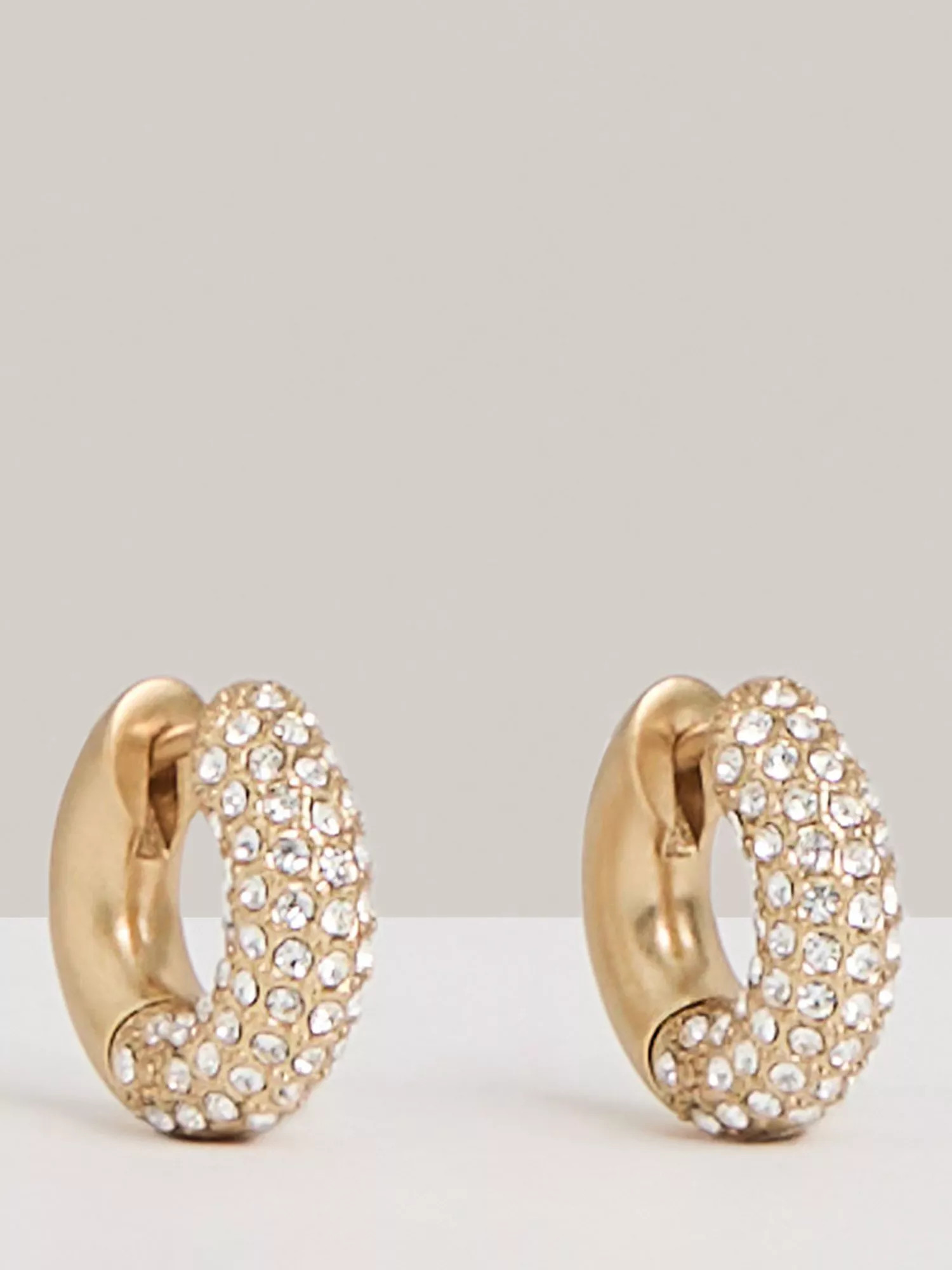 Reiss Amelia Pave Huggie Hoop Earrings | John Lewis (UK)