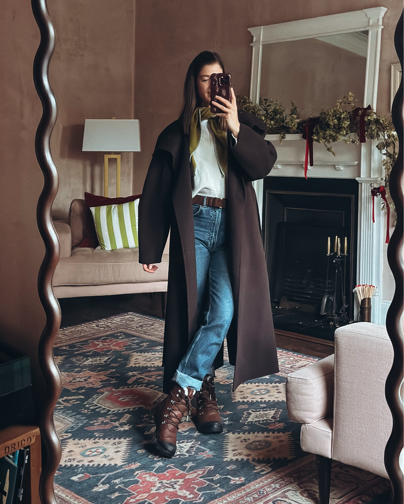 A love affair with a chocolate coat… it’s the length for me (and the colour and the wrap style and the funnel neck collar)

It’s cut oversized - wearing xs
Wearing small in the knit and 27 in the jeans - snow boots are tts



#LTKwinter #LTKstyletip #LTKuk