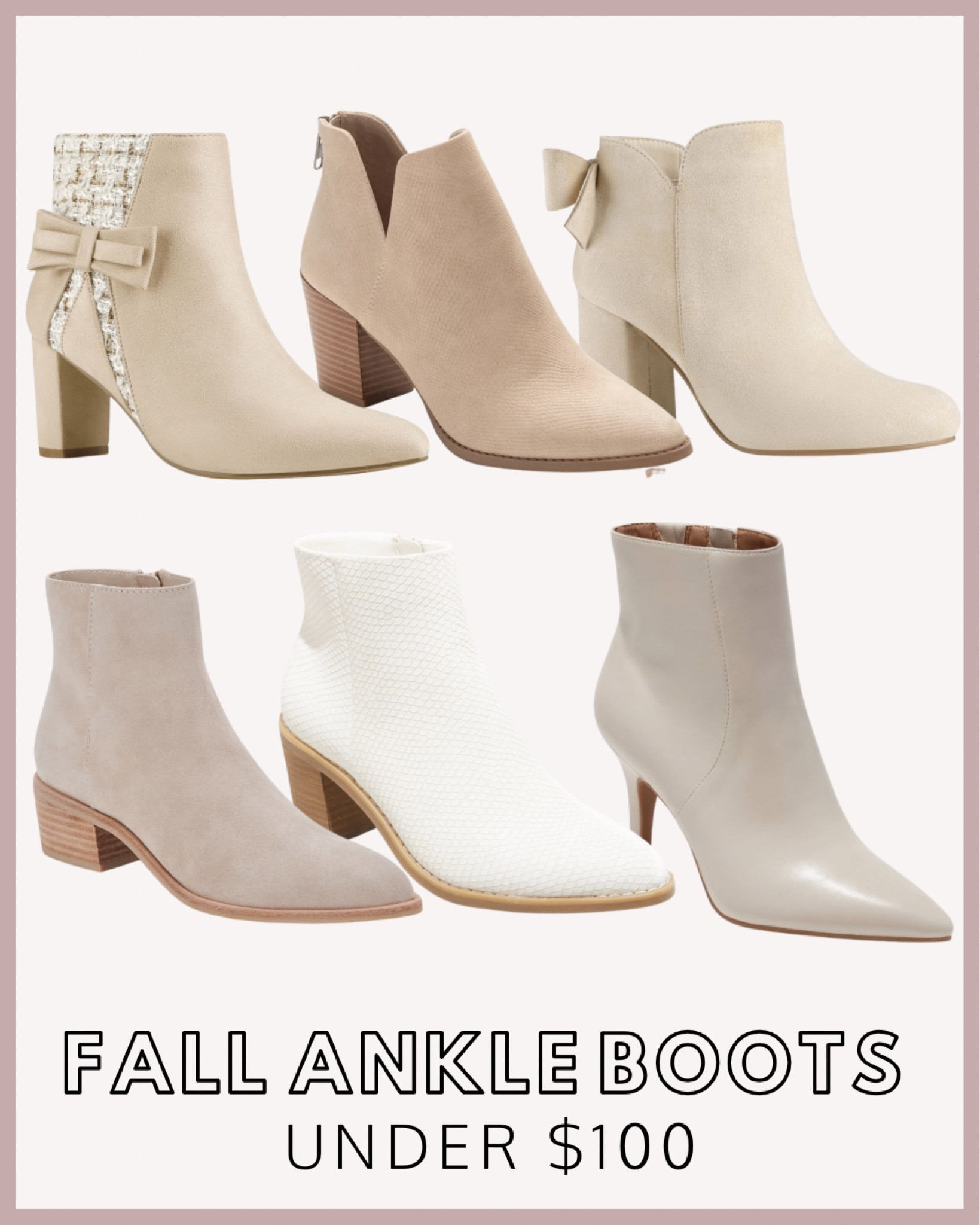 Fall / autumn ankle boots in neutral shades.

#LTKunder100 #LTKSeasonal #LTKshoecrush