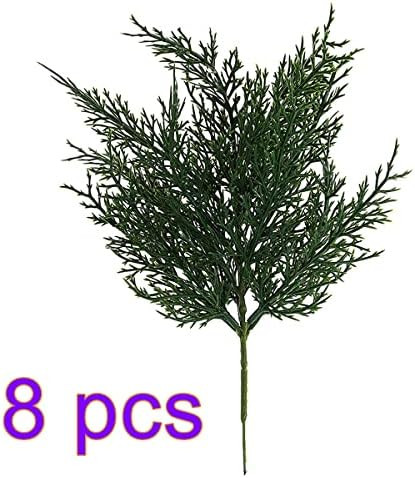 RNCOZE 8 PCS Artificial Pine Branches Picks, Christmas Needles Twigs Stems, Simulation Faux Cedar Sp | Amazon (US)