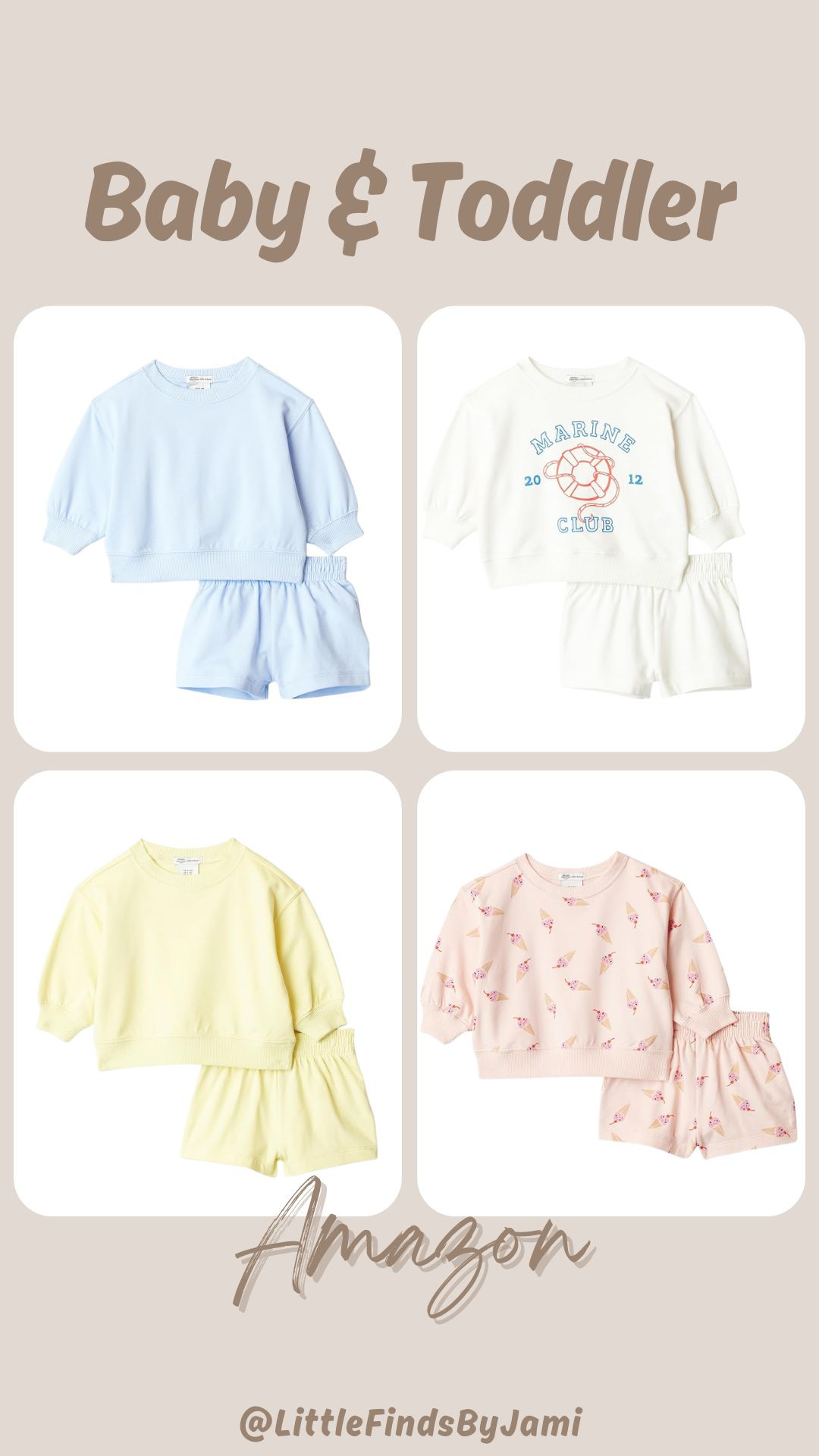 New sweat sets for baby and toddler. Amazon x Sofia grange collection. Summer spring outfits. Matching siblings. Boys and girls vacation outfit.

#LTKKids #LTKBaby #LTKmomlife