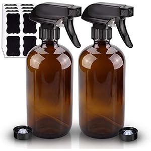 2 Pack Glass Spray Bottle, Wedama Amber 16oz Glass Spray Bottle Set & Accessories for Aromatherap... | Amazon (US)