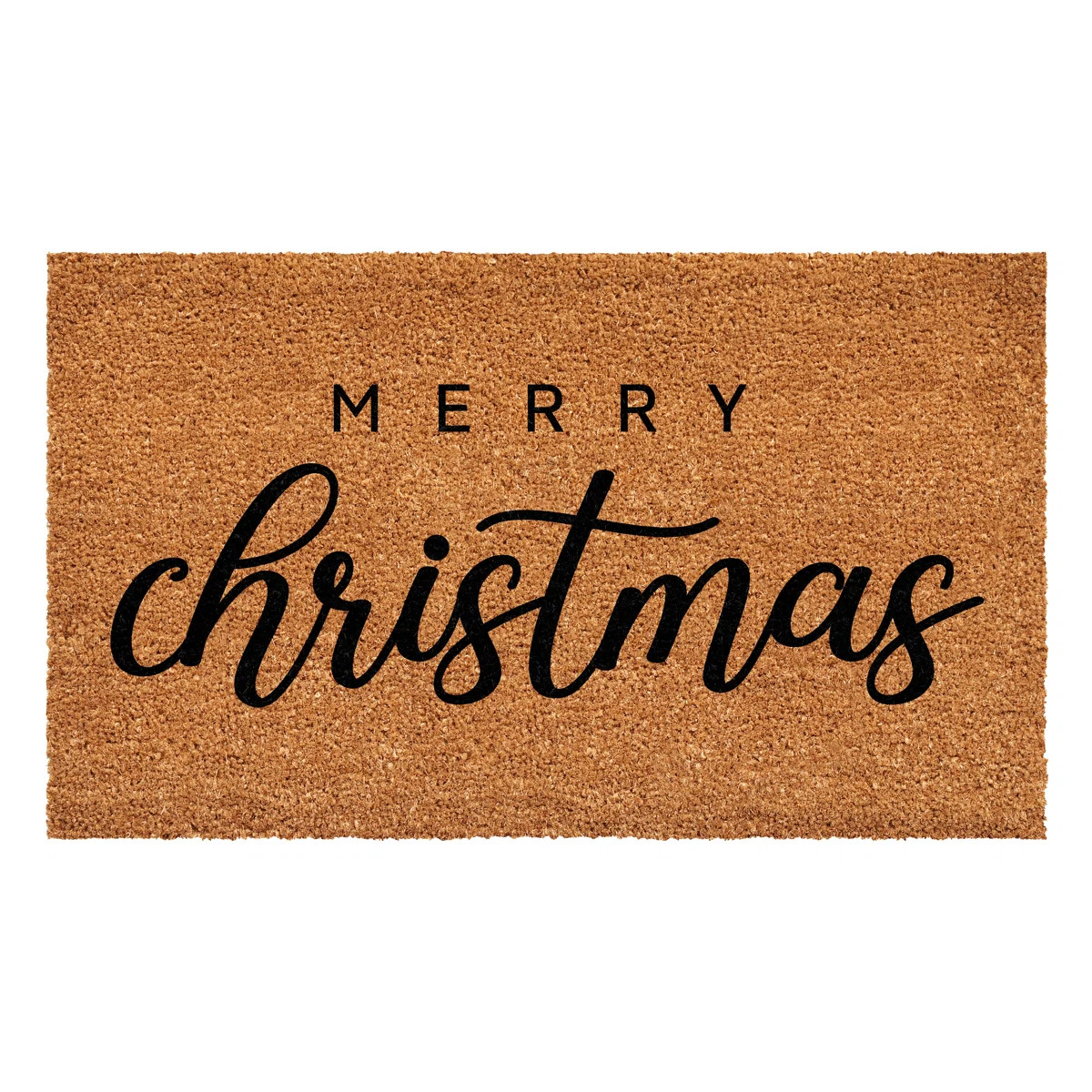 24" X 36" Brown And Black Merry Christmas Outdoor Coir Door Mat | Wayfair North America