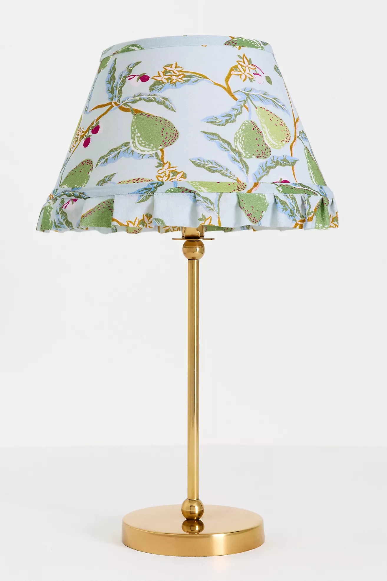 Lee Ruffle Printed Shade Brass Table Lamp | Anthropologie (US)