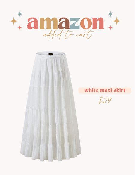Amazon find! White maxi skirt. Ordered a small. Would be perfect with a chunky sweater!

#LTKSeasonal #LTKfindsunder50
