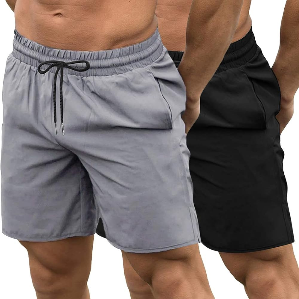 COOFANDY Men's 2 Pack Gym Workout Shorts Quick Dry Bodybuilding Weightlifting Pants Training Runn... | Amazon (US)