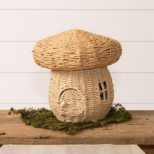 Mushroom House Woven Basket | Antique Farm House